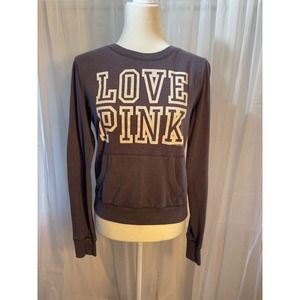 Pink by‎ Victoria's Secret Size Small Sweatshirt Heather Gray Love Pink